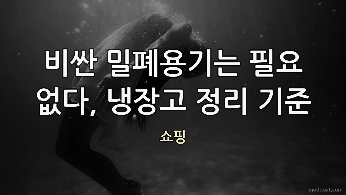 비싼 밀폐용기는 필요 없다, 냉장고 정리 기준
