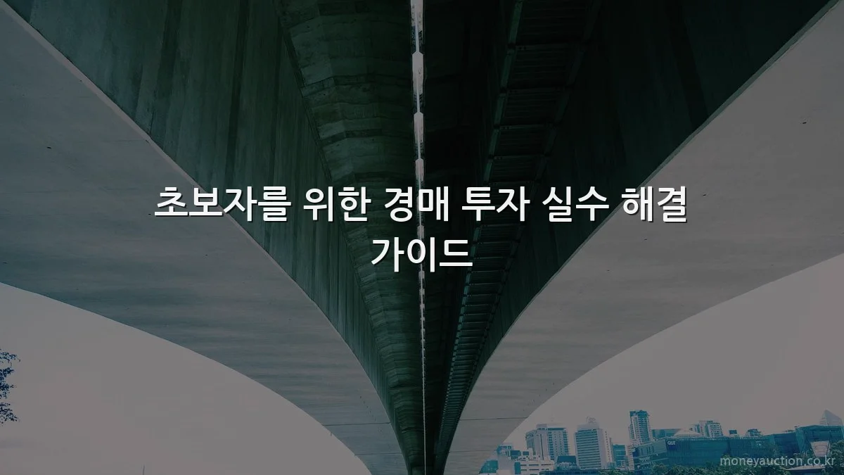 초보자를 위한 경매 투자 실수 해결 가이드