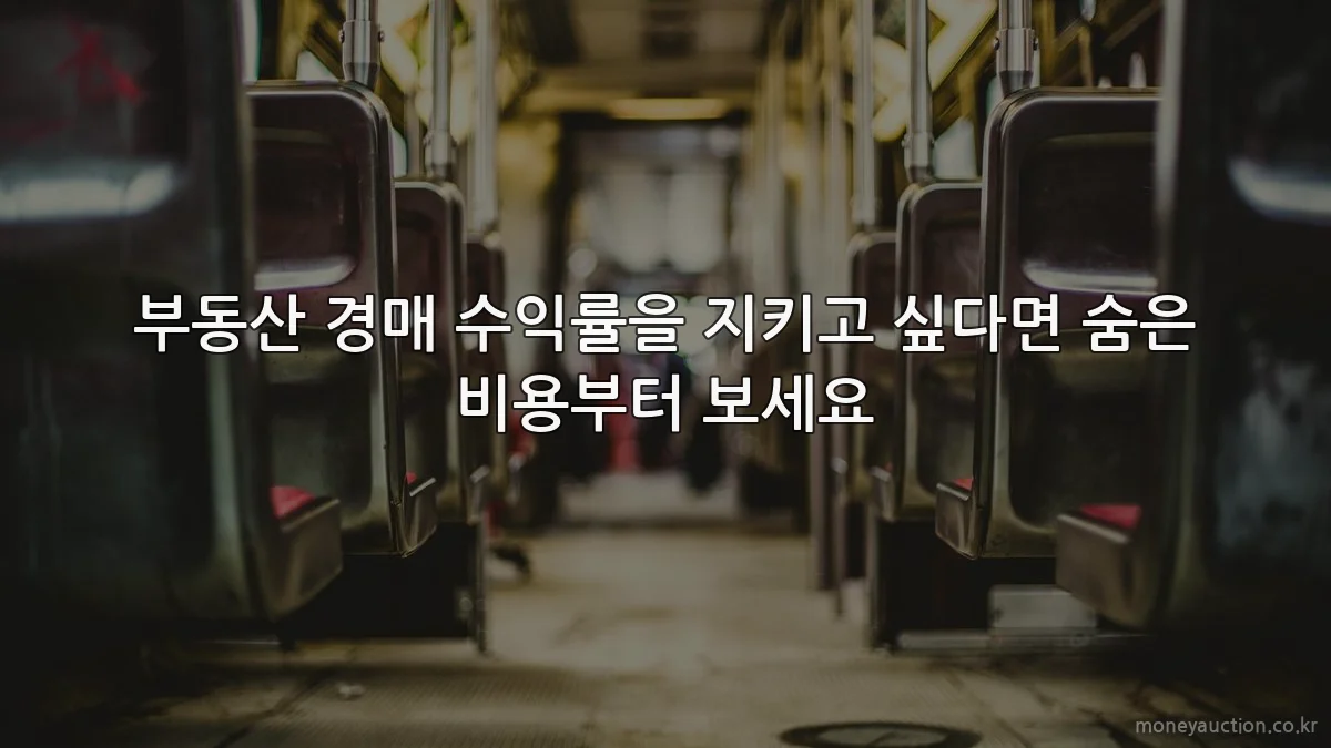 부동산 경매 수익률을 지키고 싶다면 숨은 비용부터 보세요