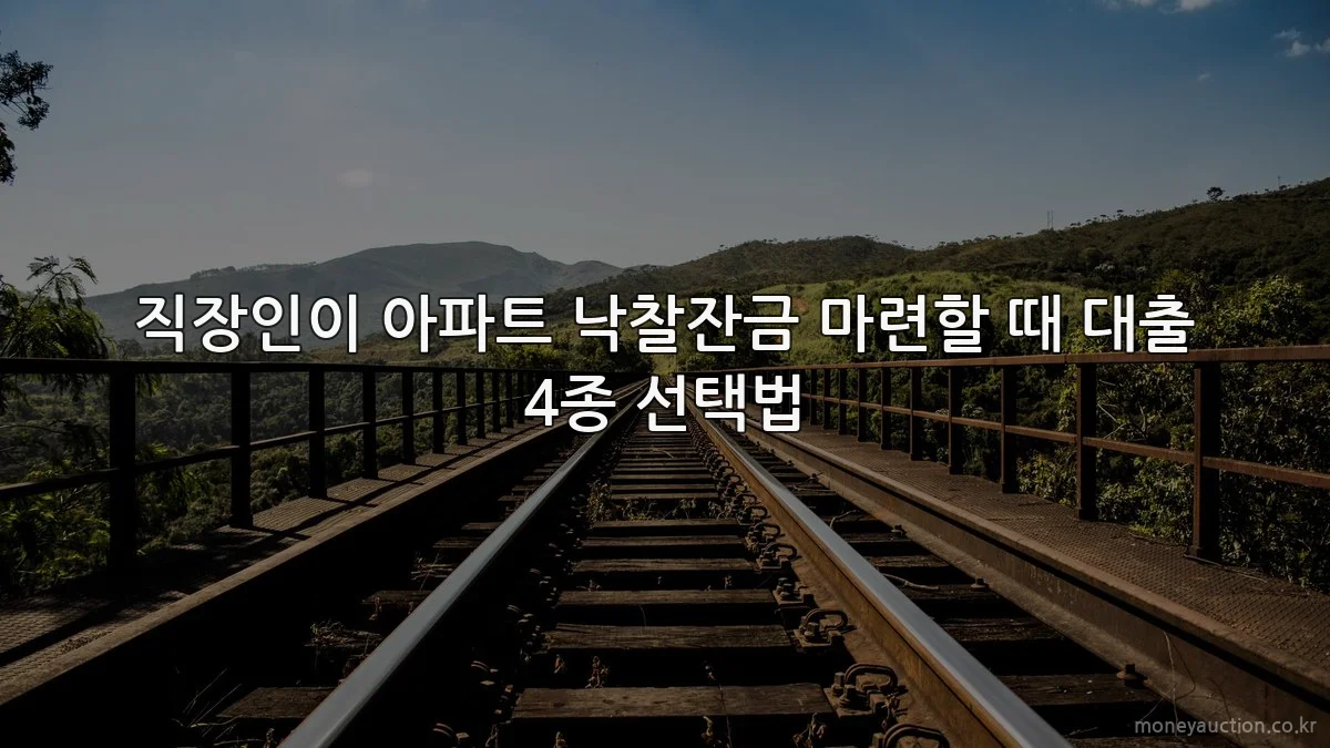 직장인이 아파트 낙찰잔금 마련할 때 대출 4종 선택법