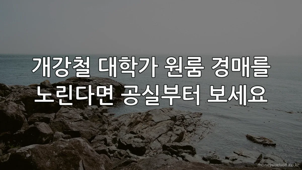 개강철 대학가 원룸 경매를 노린다면 공실부터 보세요