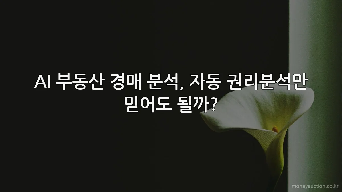 AI 부동산 경매 분석, 자동 권리분석만 믿어도 될까?