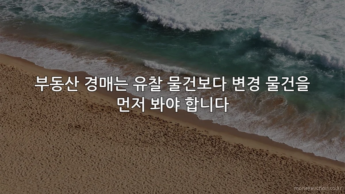 부동산 경매는 유찰 물건보다 변경 물건을 먼저 봐야 합니다