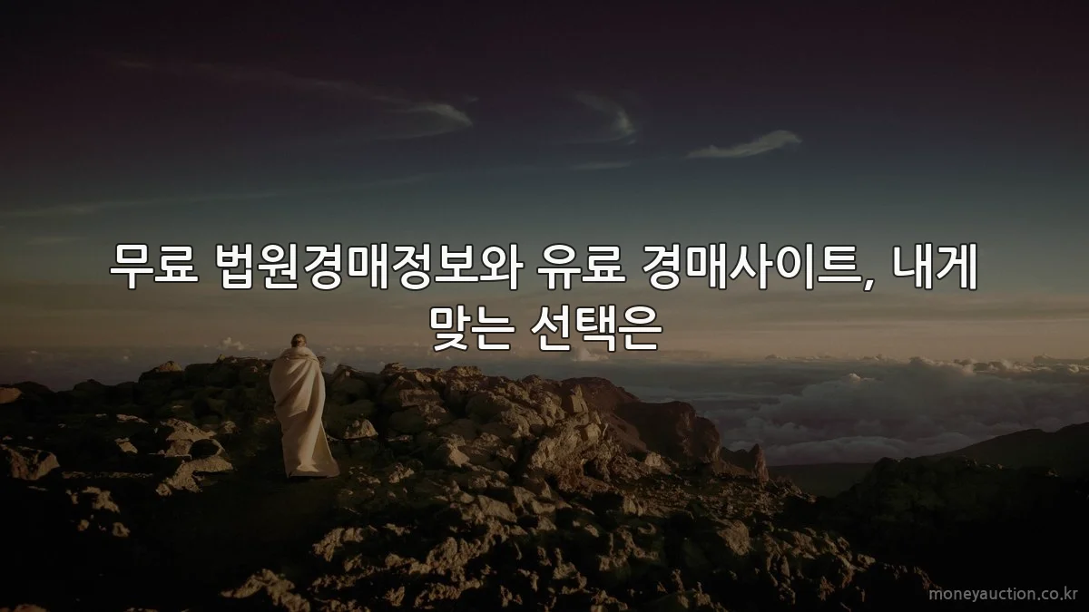 무료 법원경매정보와 유료 경매사이트, 내게 맞는 선택은