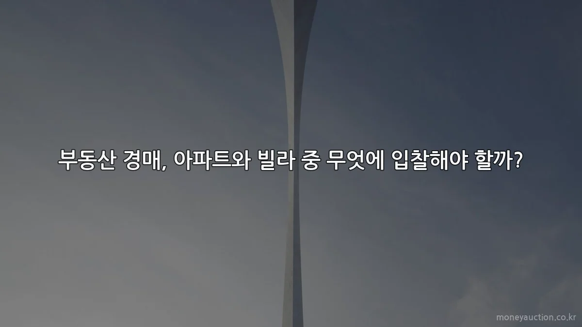 부동산 경매, 아파트와 빌라 중 무엇에 입찰해야 할까?