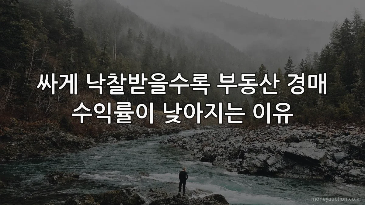 싸게 낙찰받을수록 부동산 경매 수익률이 낮아지는 이유
