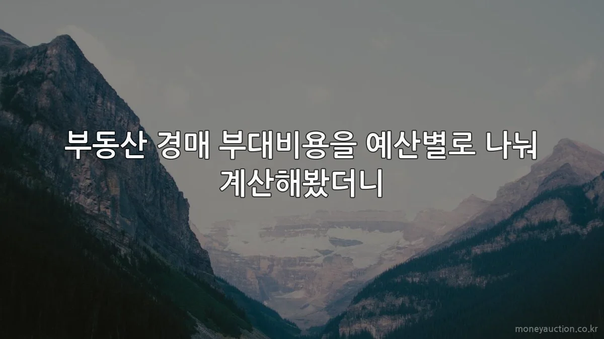 부동산 경매 부대비용을 예산별로 나눠 계산해봤더니