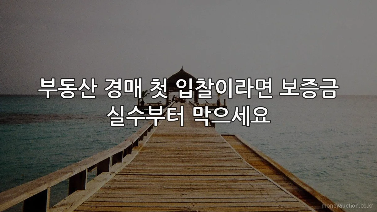 부동산 경매 첫 입찰이라면 보증금 실수부터 막으세요