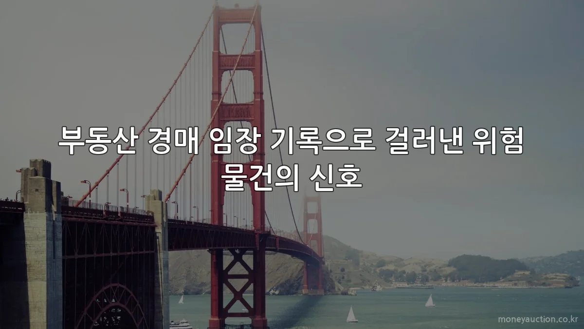 부동산 경매 임장 기록으로 걸러낸 위험 물건의 신호