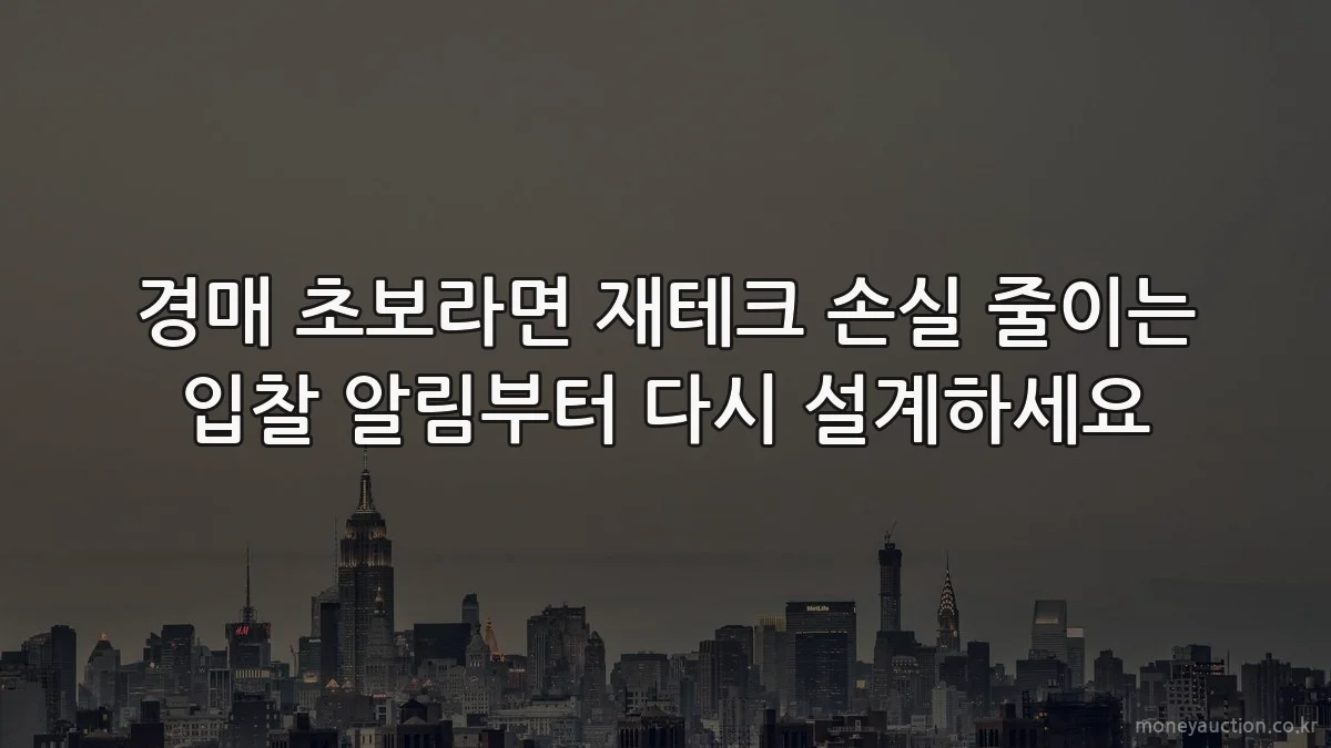 경매 초보라면 재테크 손실 줄이는 입찰 알림부터 다시 설계하세요