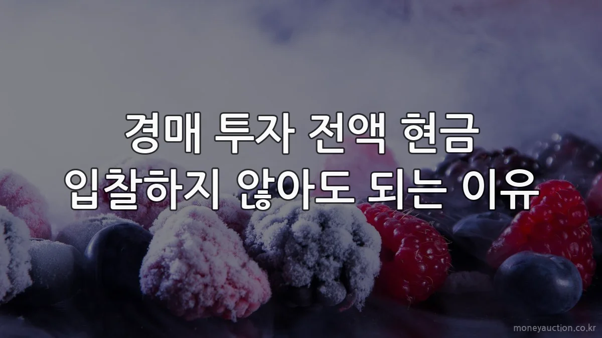 경매 투자 전액 현금 입찰하지 않아도 되는 이유