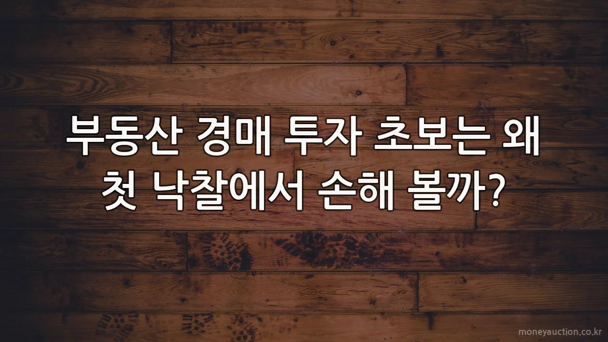 부동산 경매 투자 초보는 왜 첫 낙찰에서 손해 볼까?
