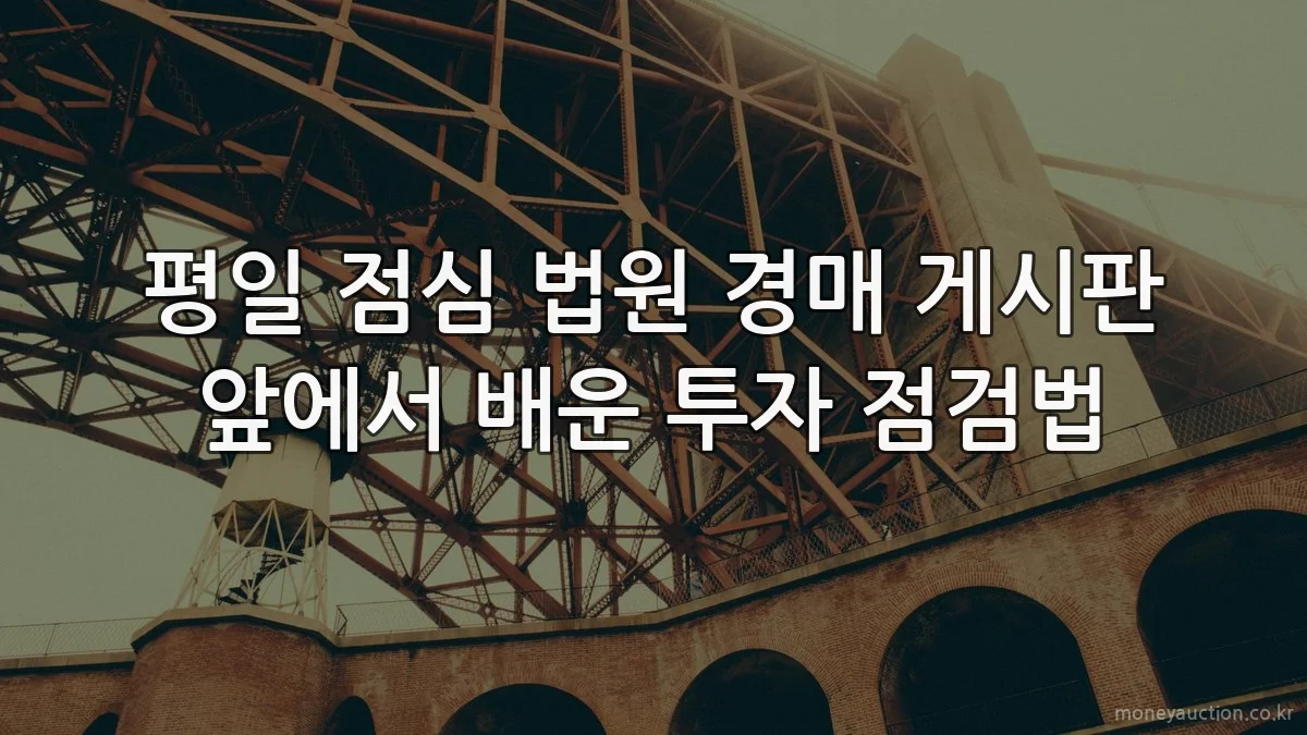 평일 점심 법원 경매 게시판 앞에서 배운 투자 점검법