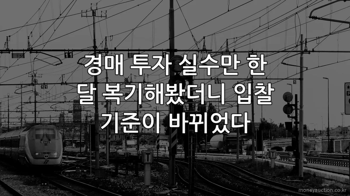 경매 투자 실수만 한 달 복기해봤더니 입찰 기준이 바뀌었다
