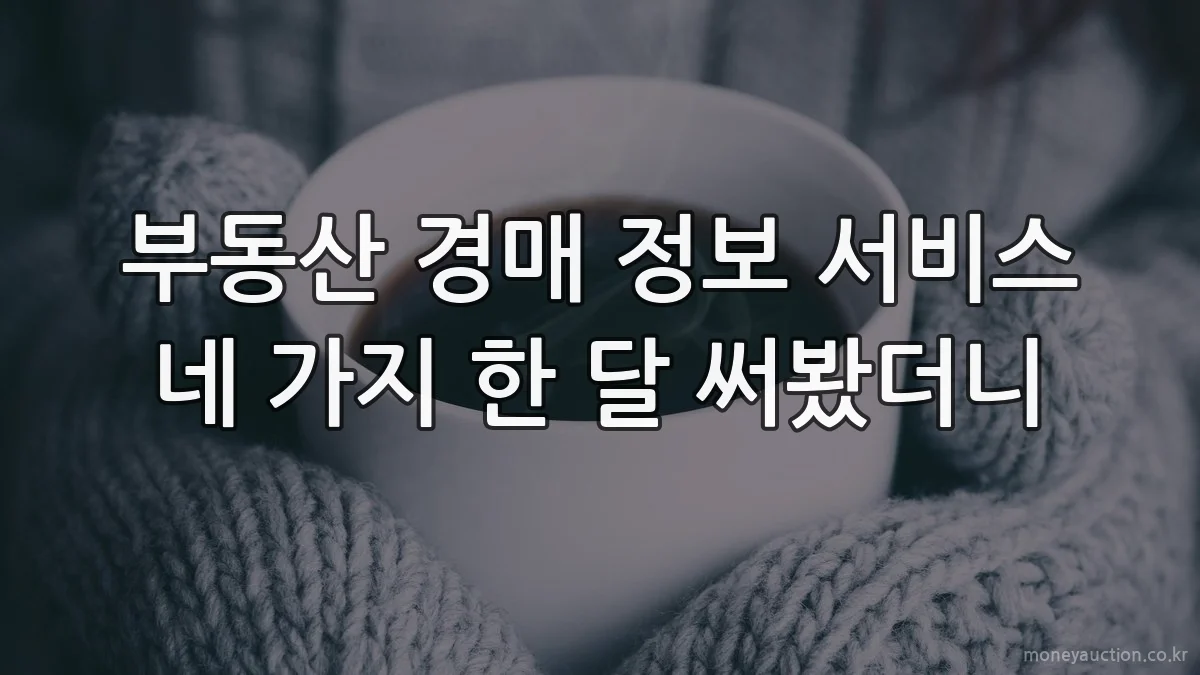부동산 경매 정보 서비스 네 가지 한 달 써봤더니