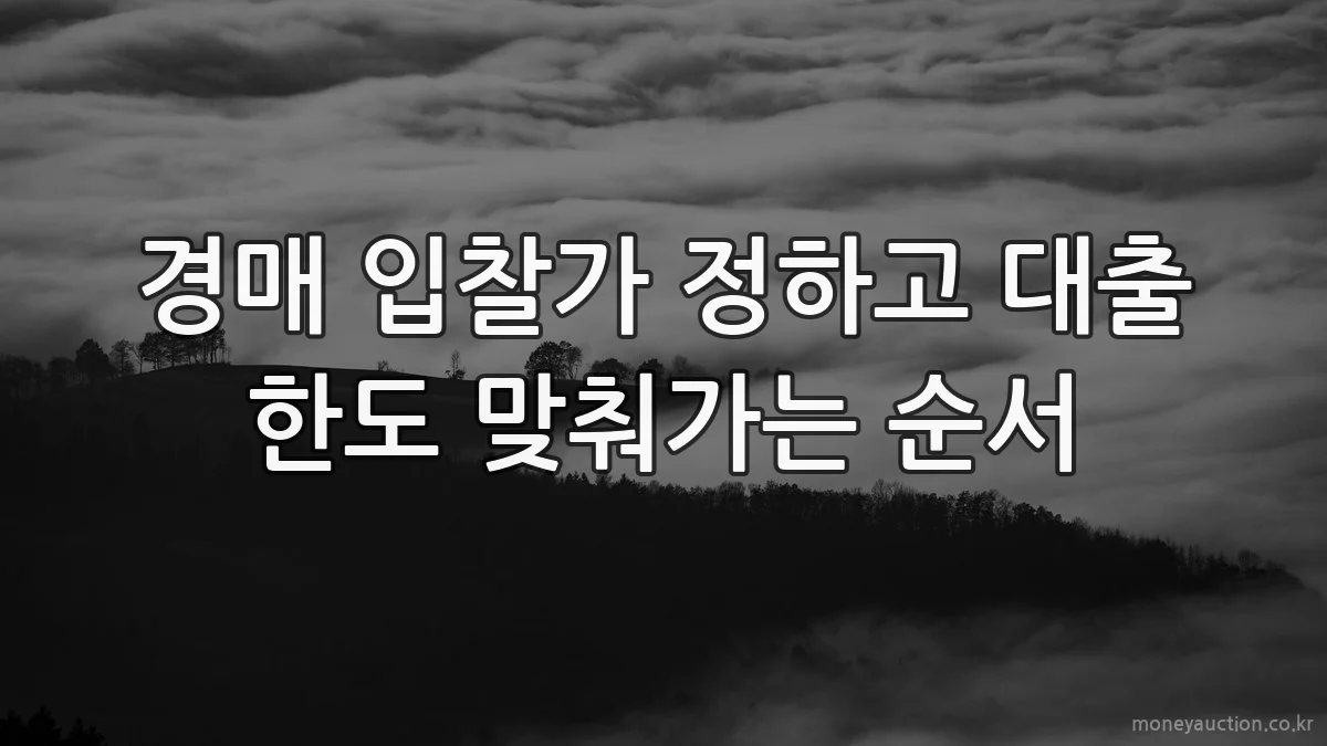 경매 입찰가 정하고 대출 한도 맞춰가는 순서