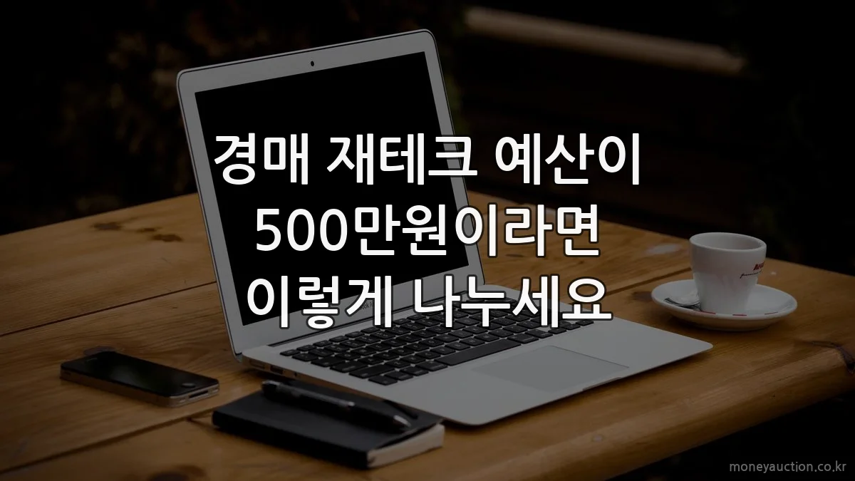 경매 재테크 예산이 500만원이라면 이렇게 나누세요