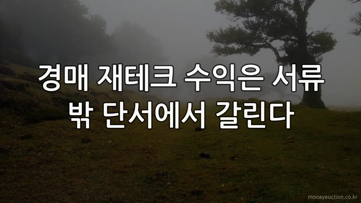 경매 재테크 수익은 서류 밖 단서에서 갈린다