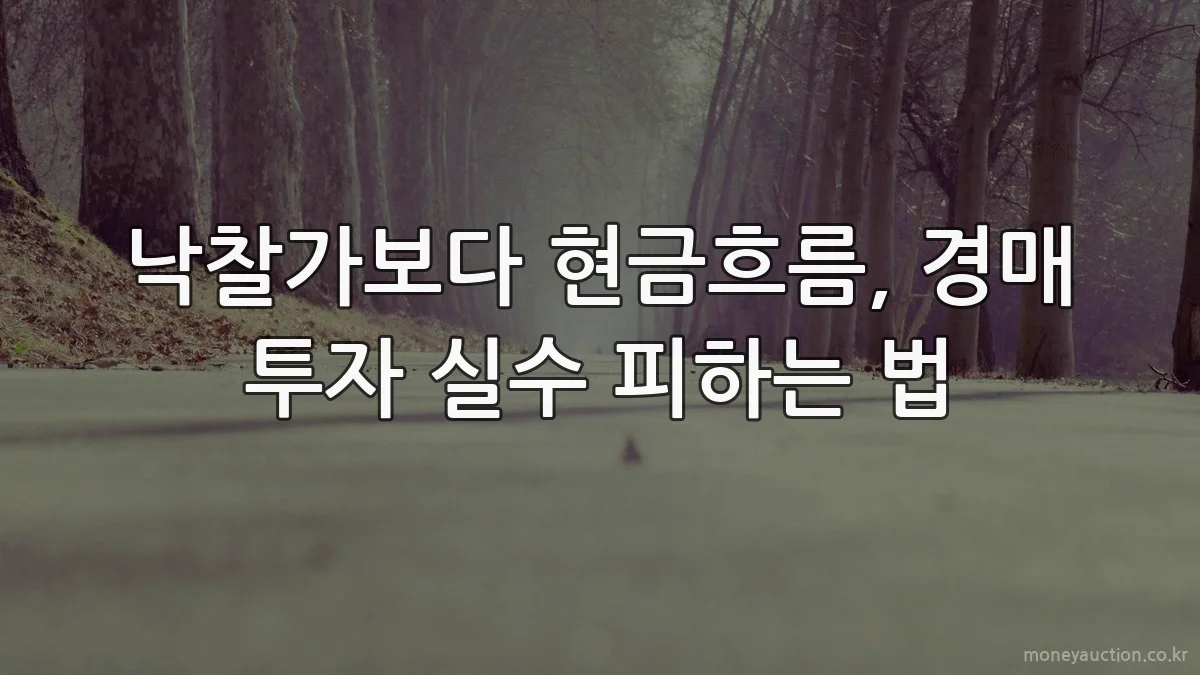 낙찰가보다 현금흐름, 경매 투자 실수 피하는 법