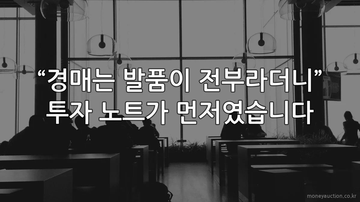 “경매는 발품이 전부라더니” 투자 노트가 먼저였습니다