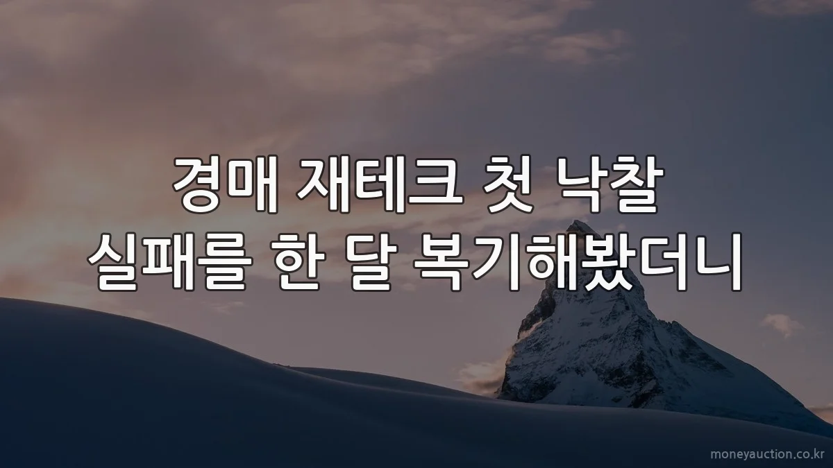 경매 재테크 첫 낙찰 실패를 한 달 복기해봤더니