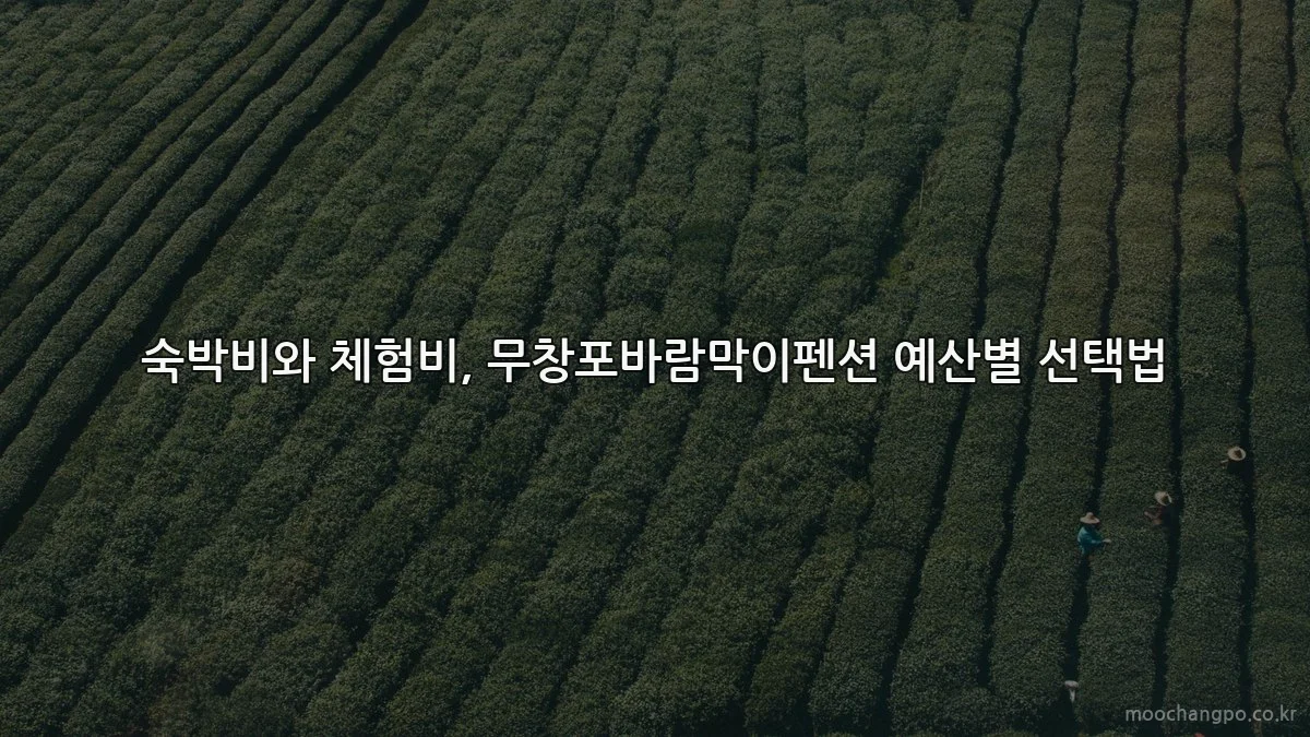 숙박비와 체험비, 무창포바람막이펜션 예산별 선택법