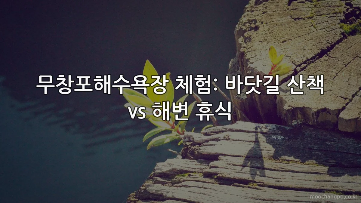 무창포해수욕장 체험: 바닷길 산책 vs 해변 휴식