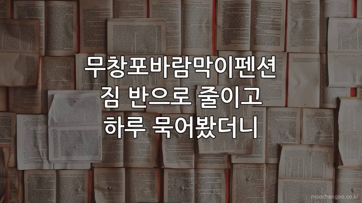 무창포바람막이펜션 짐 반으로 줄이고 하루 묵어봤더니