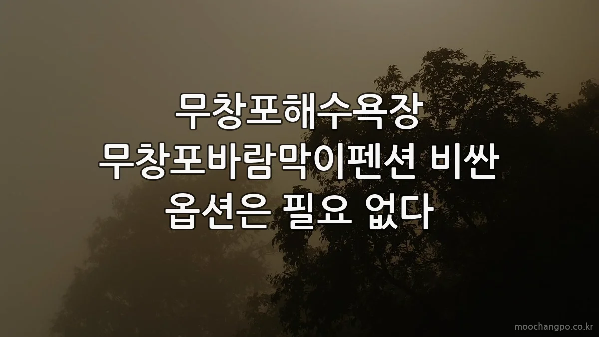 무창포해수욕장 무창포바람막이펜션 비싼 옵션은 필요 없다