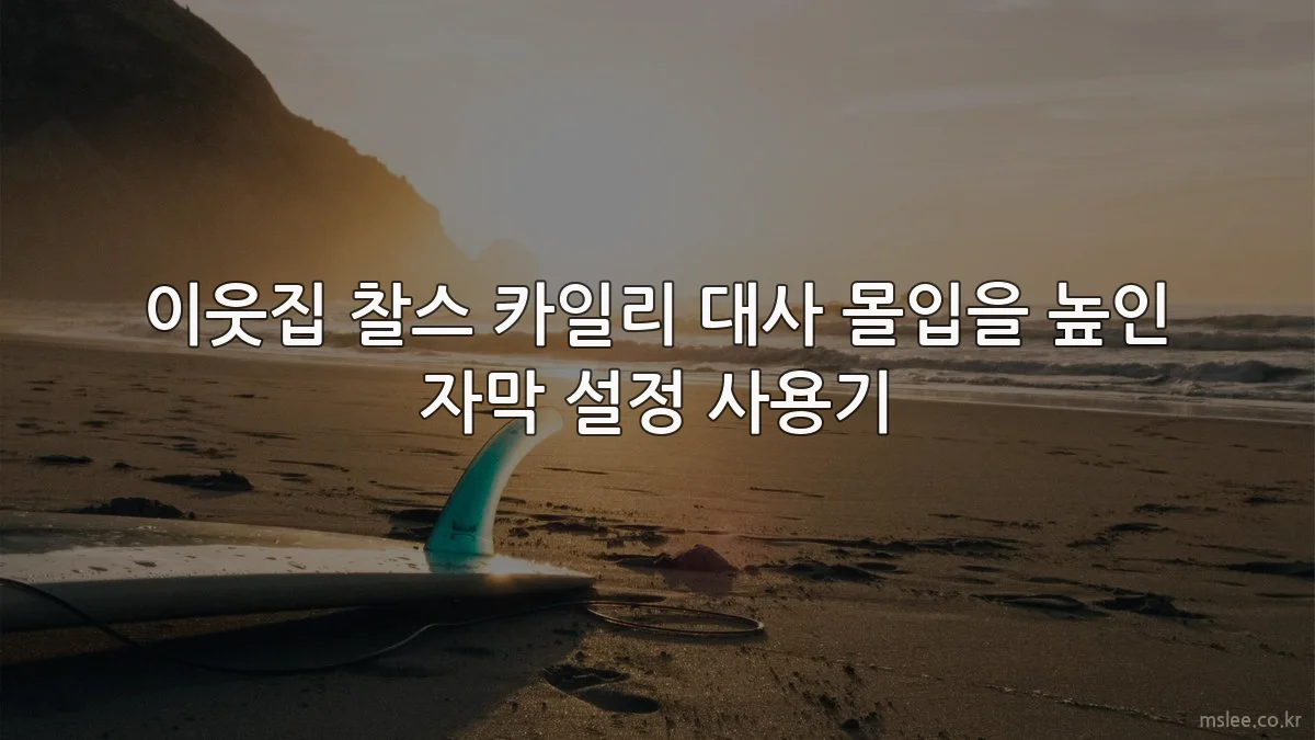 이웃집 찰스 카일리 대사 몰입을 높인 자막 설정 사용기