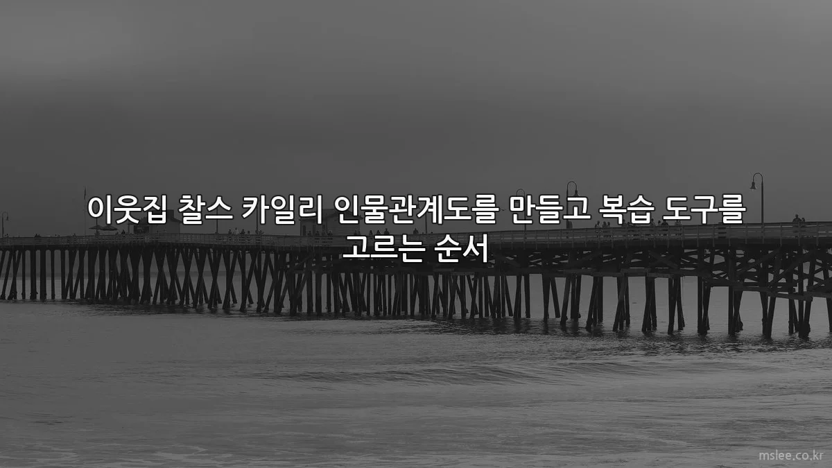 이웃집 찰스 카일리 인물관계도를 만들고 복습 도구를 고르는 순서
