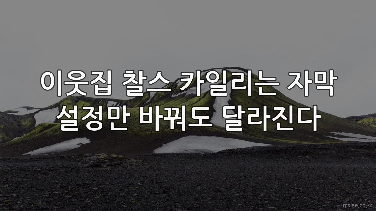 이웃집 찰스 카일리는 자막 설정만 바꿔도 달라진다