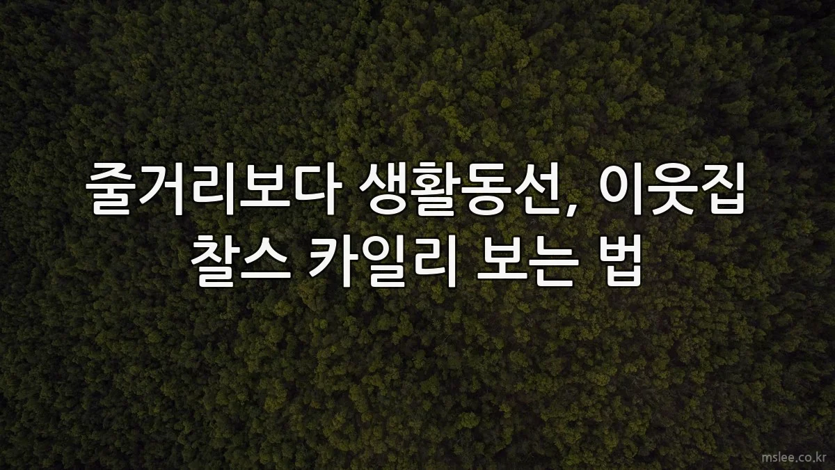 줄거리보다 생활동선, 이웃집 찰스 카일리 보는 법