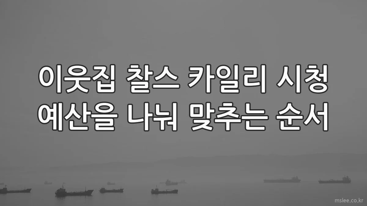 이웃집 찰스 카일리 시청 예산을 나눠 맞추는 순서