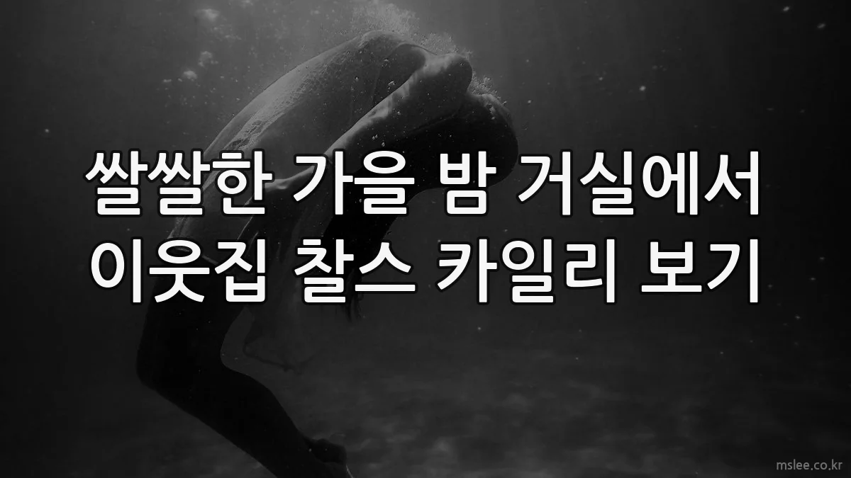 쌀쌀한 가을 밤 거실에서 이웃집 찰스 카일리 보기