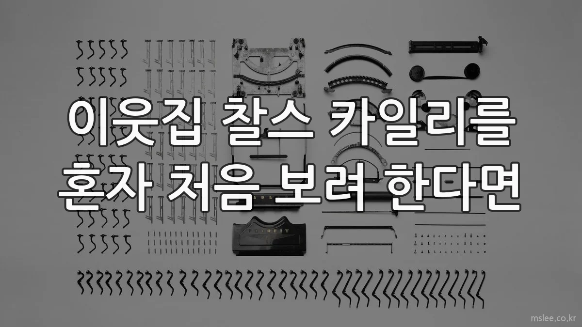 이웃집 찰스 카일리를 혼자 처음 보려 한다면