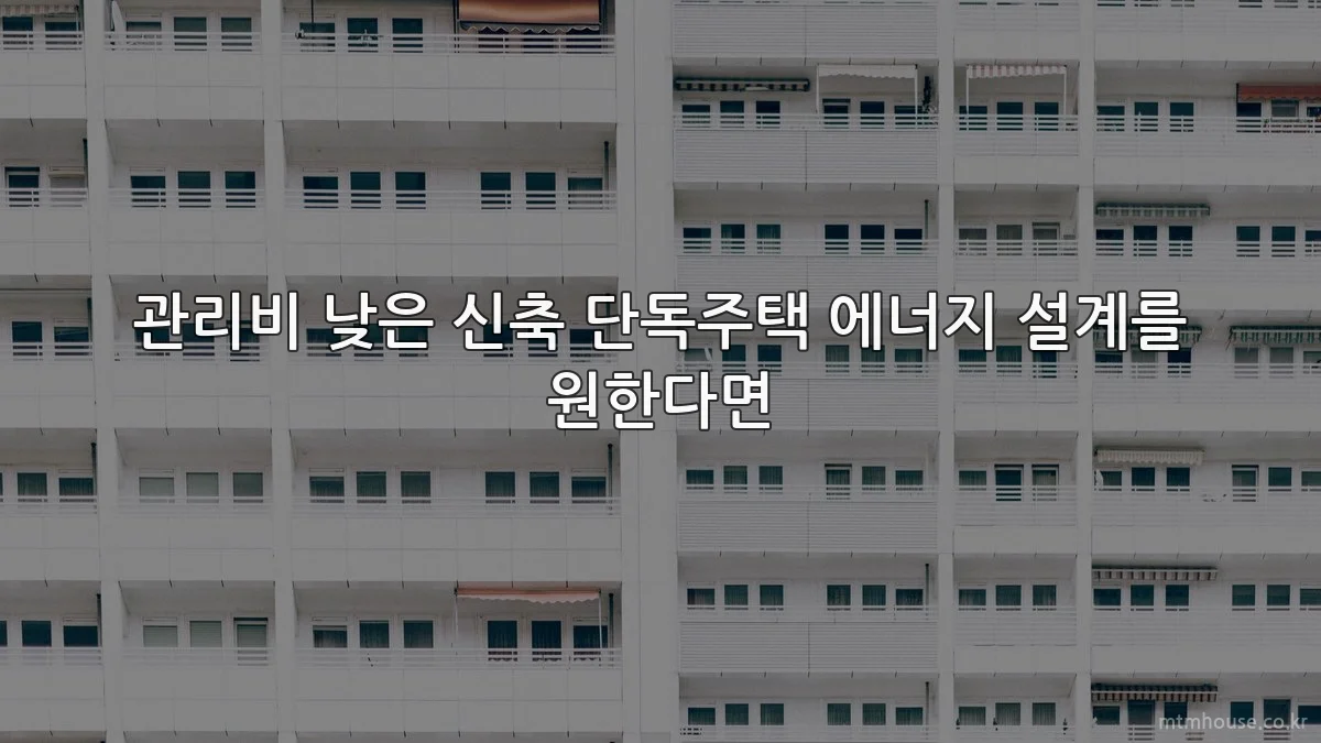 관리비 낮은 신축 단독주택 에너지 설계를 원한다면