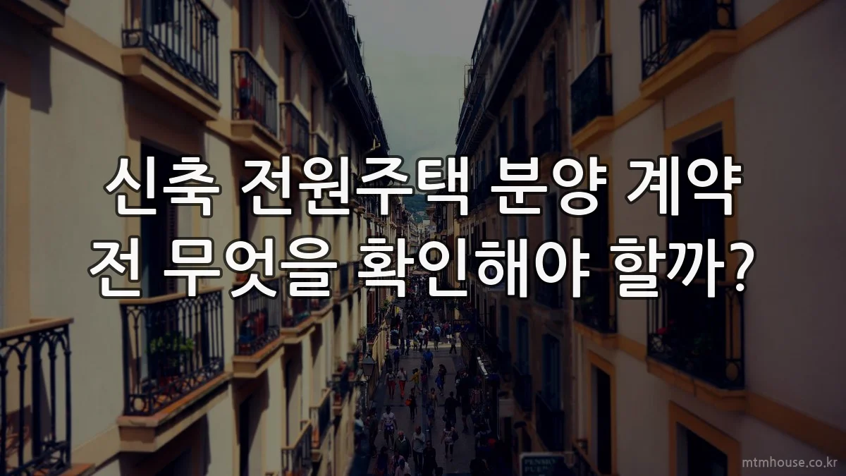 신축 전원주택 분양 계약 전 무엇을 확인해야 할까?