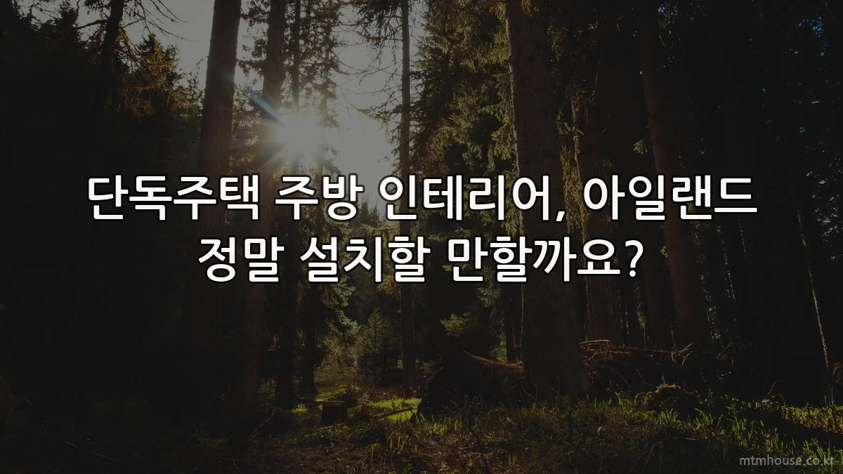 단독주택 주방 인테리어, 아일랜드 정말 설치할 만할까요?