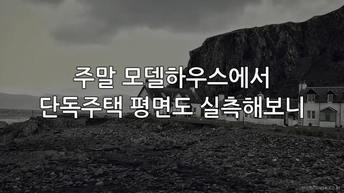 주말 모델하우스에서 단독주택 평면도 실측해보니