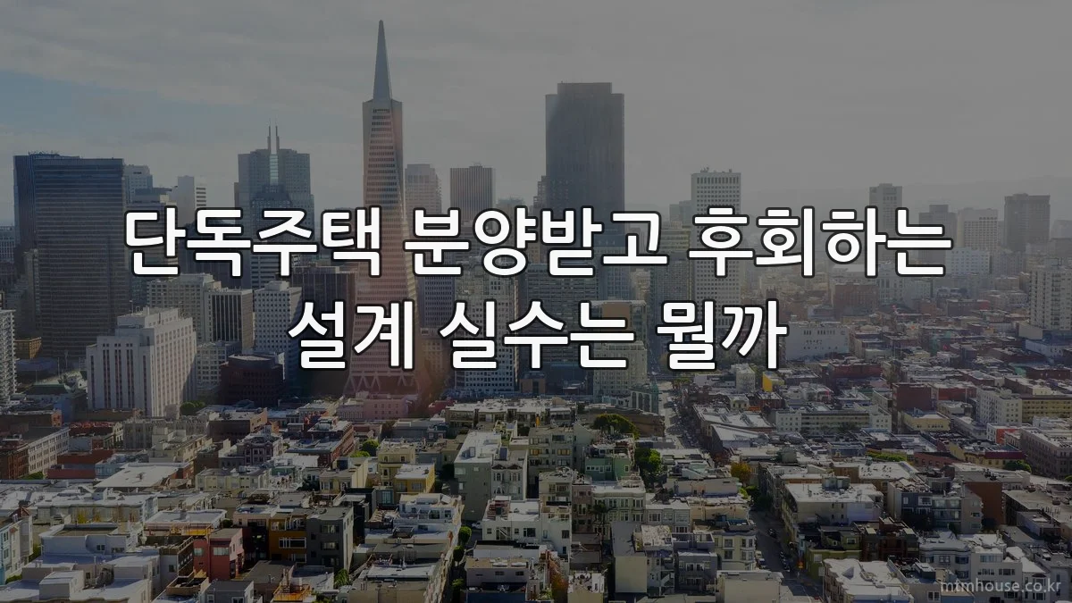 단독주택 분양받고 후회하는 설계 실수는 뭘까