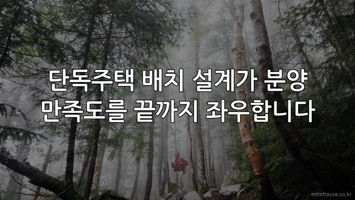 단독주택 배치 설계가 분양 만족도를 끝까지 좌우합니다