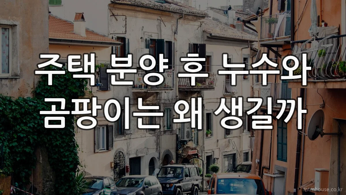 주택 분양 후 누수와 곰팡이는 왜 생길까
