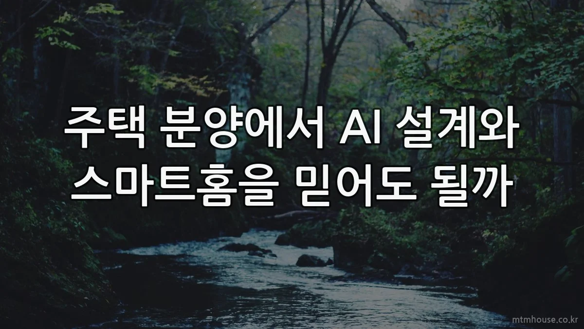 주택 분양에서 AI 설계와 스마트홈을 믿어도 될까