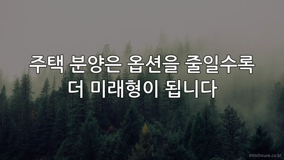 주택 분양은 옵션을 줄일수록 더 미래형이 됩니다