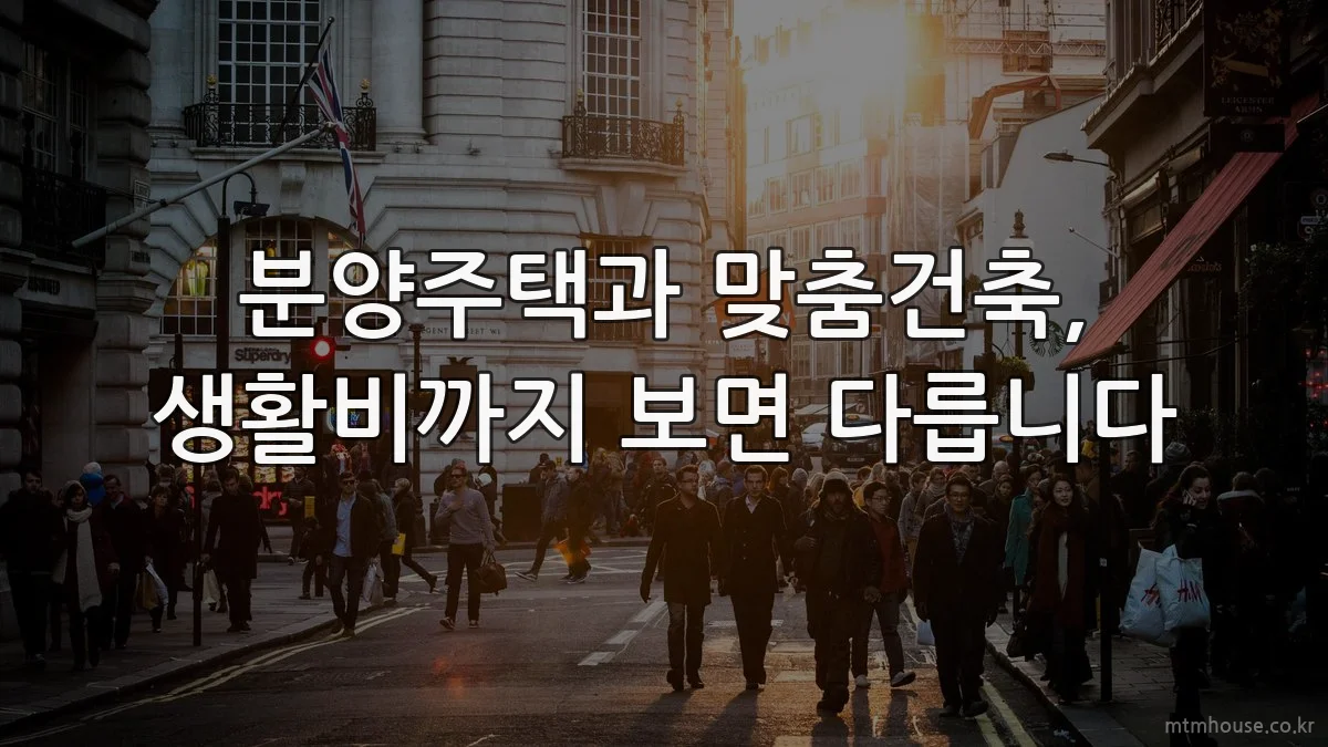 분양주택과 맞춤건축, 생활비까지 보면 다릅니다