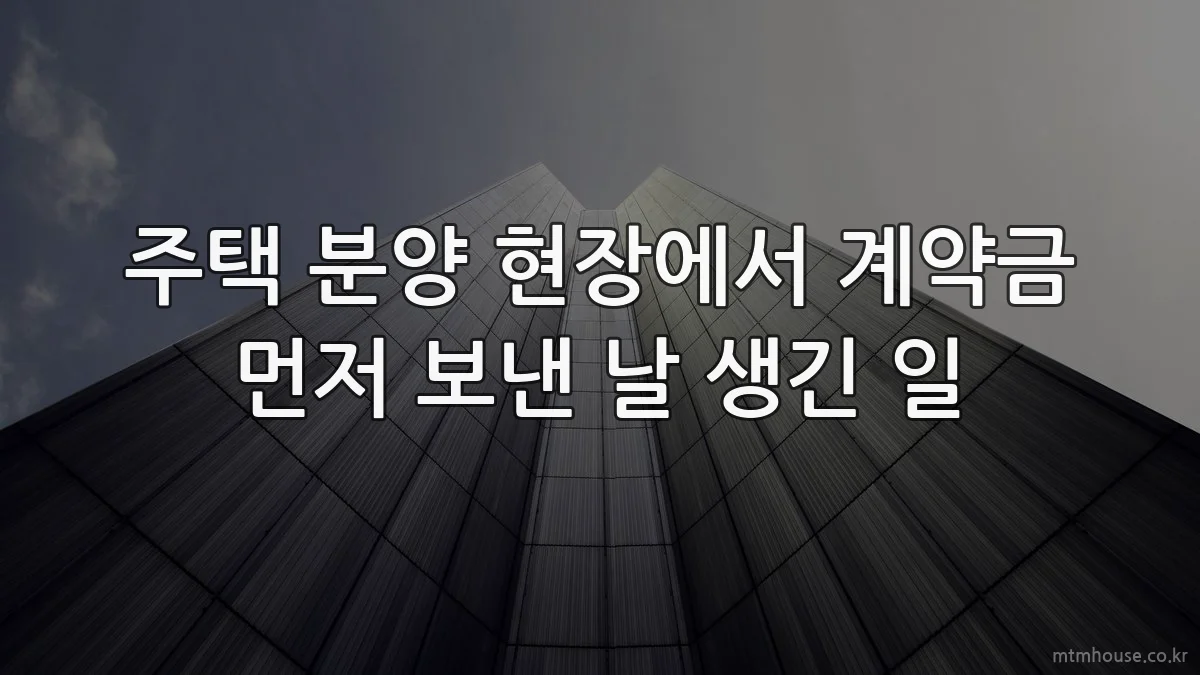 주택 분양 현장에서 계약금 먼저 보낸 날 생긴 일