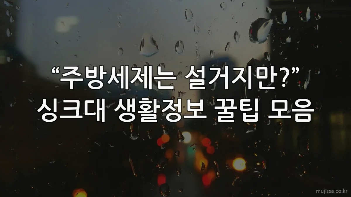 “주방세제는 설거지만?” 싱크대 생활정보 꿀팁 모음