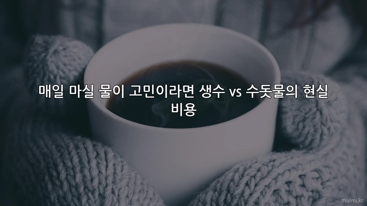 매일 마실 물이 고민이라면 생수 vs 수돗물의 현실 비용