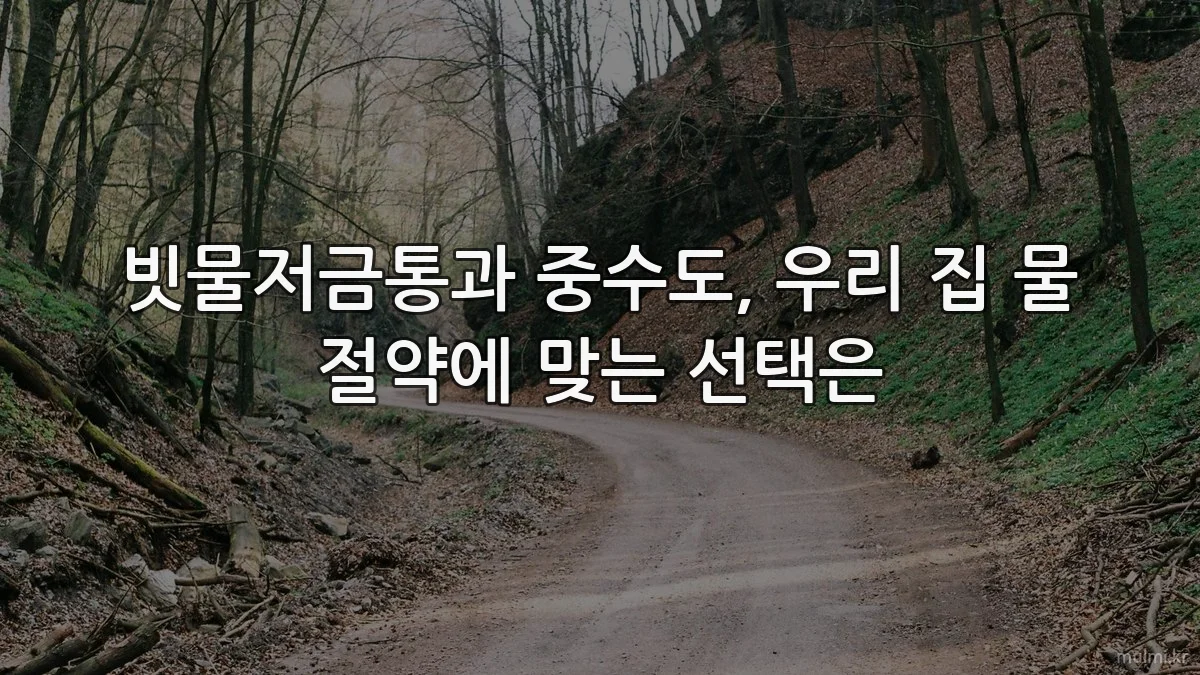 빗물저금통과 중수도, 우리 집 물 절약에 맞는 선택은